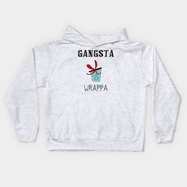 Christmas Gangsta_2 Kids Hoodie by DitzyDonutsDesigns